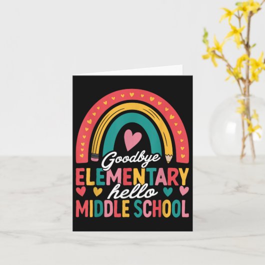 Goodbye Elementary Hello Middle School Abschluss Karte (Gelbe Blume)