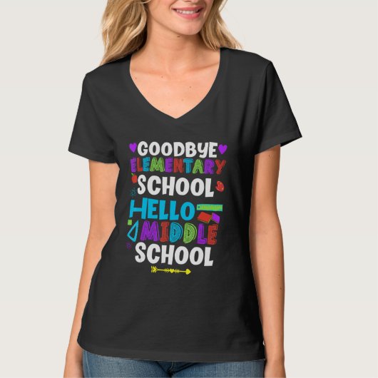 Goodbye Elementary Hello Middle School Graduate Gr T-Shirt (Vorderseite)