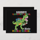 Goodbye Elementary Hello Middle School T Rex Postkarte (Vorne/Hinten)