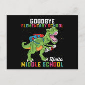 Goodbye Elementary Hello Middle School T Rex Postkarte (Vorderseite)