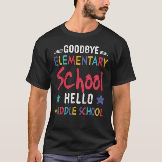 Goodbye Elementary School Hello Middle School Kids T-Shirt (Vorderseite)