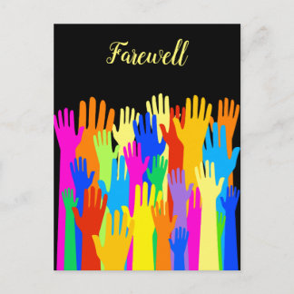 Goodbye Farewell Community of Diverse Hand Postkarte