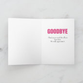 Goodbye Farewell New Job Retirement Karte (Innenseite)