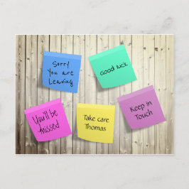 Goodbye Farewell Post-its Postkarte