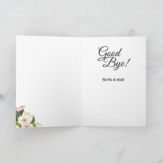 Goodbye Floral Blume Farewell Karte (Innenseite)