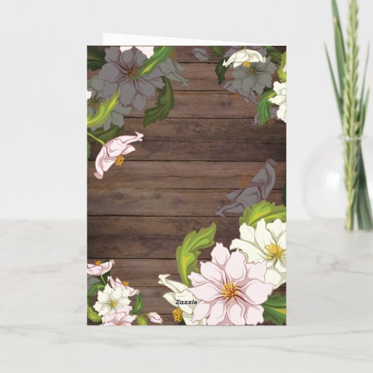 Goodbye Floral Rustikal Abschied Karte (Rückseite)