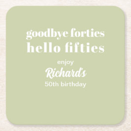 Goodbye Forties Hello 50 th Birthday Party Rechteckiger Pappuntersetzer
