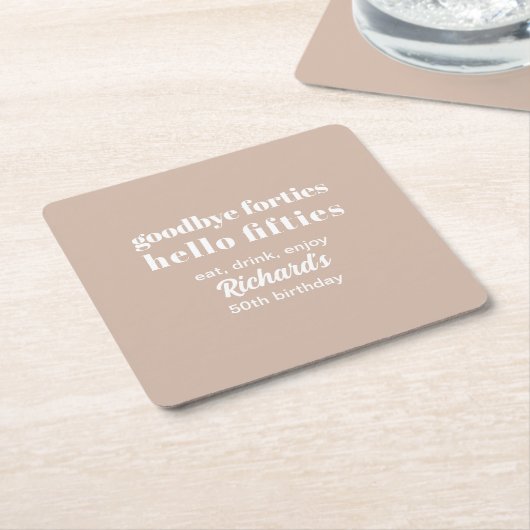 Goodbye Forties Hello Fifties Modern 50. Geburtsta Rechteckiger Pappuntersetzer (angewinkelt)