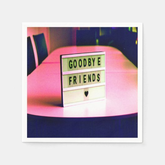 Goodbye Friends Heard Pink Serviette (Vorderseite)