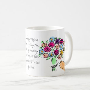 Goodbye Geschenk Personalisierte Blume Frau Kaffeetasse