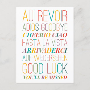 Goodbye Goodluck Postcard Postkarte