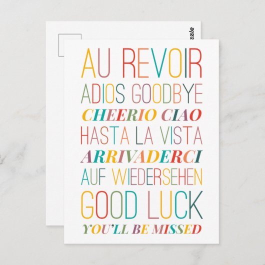 Goodbye Goodluck Postcard Postkarte (Vorne/Hinten)