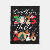 Goodbye Hello Happy Neujahr Weihnachten Weihnachte Fleecedecke (Vorderseite)