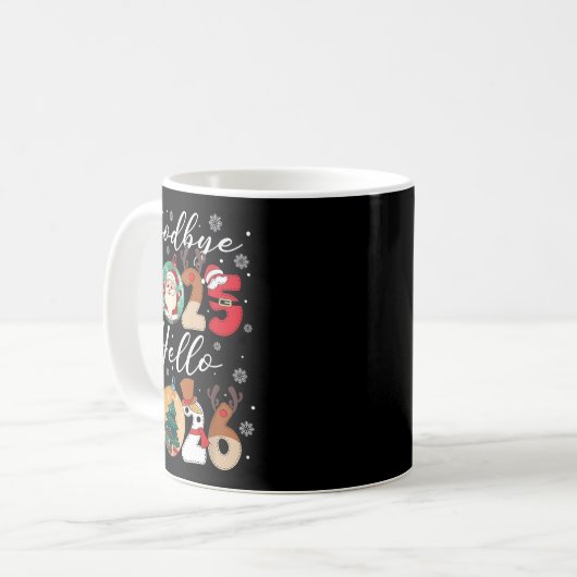 Goodbye Hello Happy Neujahr Weihnachten Weihnachte Kaffeetasse (Vorderseite Links)