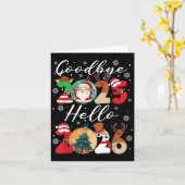 Goodbye Hello Happy Neujahr Weihnachten Weihnachte Karte (Gelbe Blume)