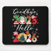 Goodbye Hello Happy Neujahr Weihnachten Weihnachte Mousepad (Vorne)