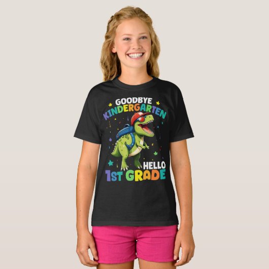 Goodbye Kindergarten Abschluss Dinosaur Trex T-Shirt (Vorne ganz)