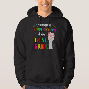 Goodbye Kindergarten Hallo 1. Grade Llama Girls 2 Hoodie
