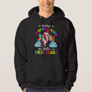 Goodbye Kindergarten Hallo 1. Grade Unicorn Girls Hoodie