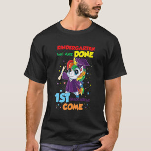 Goodbye Kindergarten Hallo 1. Grade Unicorn Girls T-Shirt
