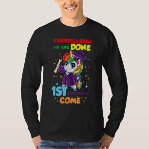 Goodbye Kindergarten Hallo 1. Grade Unicorn Girls T-Shirt