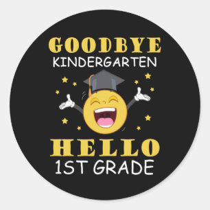 Goodbye Kindergarten Hallo 1. Klasse Runder Aufkleber