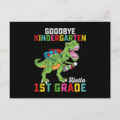 Goodbye Kindergarten Hallo 1. Klasse T Rex School Postkarte (Vorderseite)