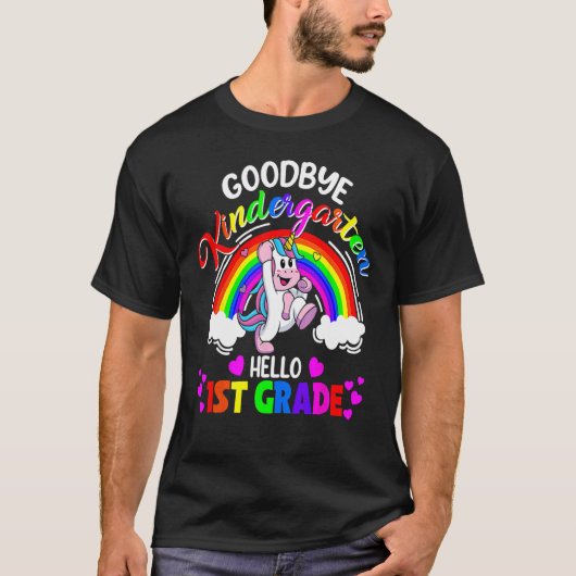 Goodbye Kindergarten Hello First Grade Graduation T-Shirt (Vorderseite)