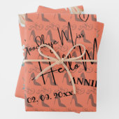 Goodbye Miss Hello Mrs. Brautparty Geschenkpapier Set (Beispiel)