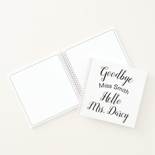 Goodbye Miss Hello Mrs. Personalisiert Guest Book Notizblock (Innenseite)