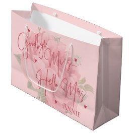 Goodbye Miss Hello Mrs. Pink Floral Brautparty Große Geschenktüte
