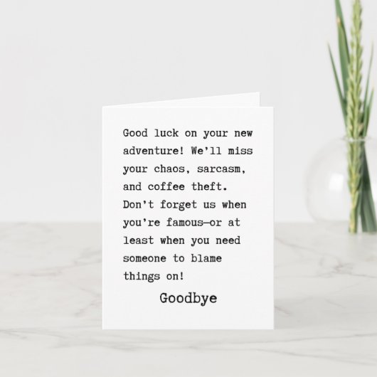 Goodbye moving out karte (Vorderseite)