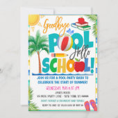 Goodbye Pool Hello School Party Einladung (Vorderseite)