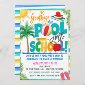 Goodbye Pool Hello School Party Einladung (Vorne/Hinten)