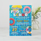 Goodbye Pool Hello School Zurück in das Party der Einladung (Stehend Vorderseite)