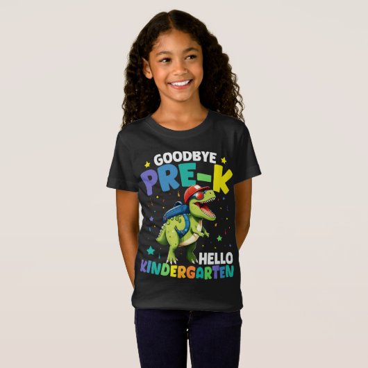 Goodbye Pre-k Abschluss Dinosaur T rex T-Shirt (Vorne ganz)