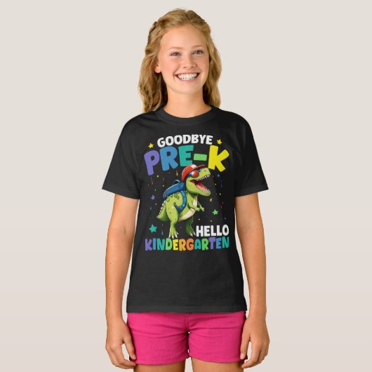 Goodbye Pre-k Abschluss Dinosaur T rex T-Shirt (Vorne ganz)