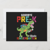 Goodbye Pre K Hello Kindergarten T Rex School Einladung (Vorderseite)