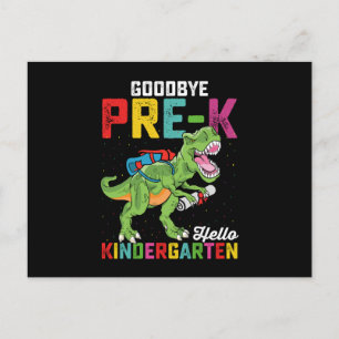 Goodbye Pre K Hello Kindergarten T Rex School Postkarte