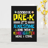 Goodbye Pre-K jetzt Kindergarten Karte (Gelbe Blume)