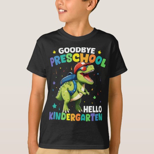 Goodbye Preschool Abschluss Dinosaur T rex T-Shirt (Vorderseite)