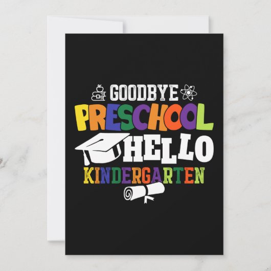 Goodbye Preschool Hello Kindergarten PreK Einladung (Vorderseite)