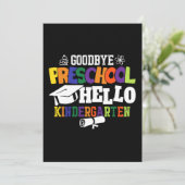 Goodbye Preschool Hello Kindergarten PreK Einladung (Stehend Vorderseite)