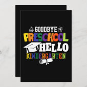 Goodbye Preschool Hello Kindergarten PreK Einladung (Vorne/Hinten)
