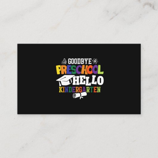 Goodbye Preschool Hello Kindergarten PreK Visitenkarte (Vorderseite)