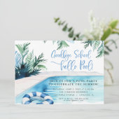 Goodbye School Hallo Pool Sommer Party Einladung (Stehend Vorderseite)