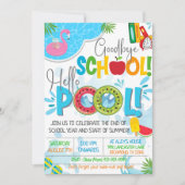 Goodbye School Hello Pool End of School Party Einladung (Vorderseite)