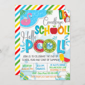 Goodbye School Hello Pool End of School Party Einladung (Vorne/Hinten)