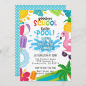 Goodbye School, Hello Pool Summer Einladung (Vorne/Hinten)
