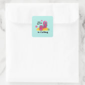 Goodbye School Hello Summer Beach Quadratischer Aufkleber (Tasche)